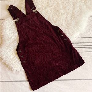 Corduroy Burgundy Jumper w/ adjustable straps